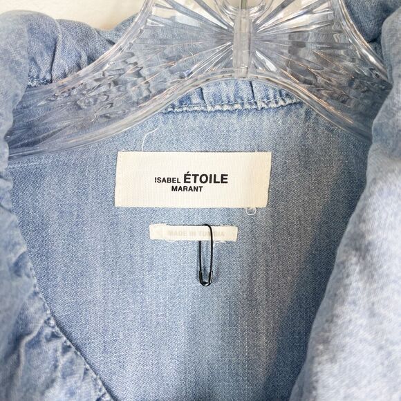 Isabel Marant Etoile NWOT Marvin Chambray Jumpsuit Blue Size 34 - Picture 7 of 13